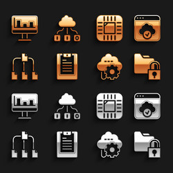 set server data report cloud technology vector image