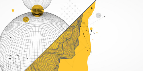 sphere theme with connected lines in technology vector image