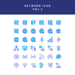 cloud computing network filled outline icon set vector image