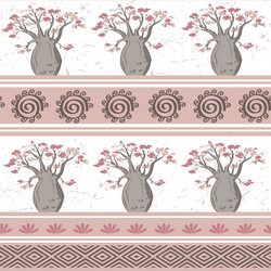 exotic african seamless pattern with babobabs vector image