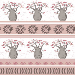 exotic african seamless pattern with babobabs vector