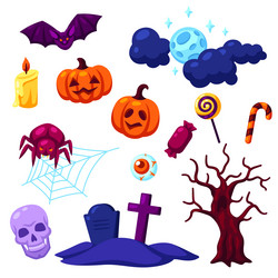 happy halloween of celebration items Vector Image