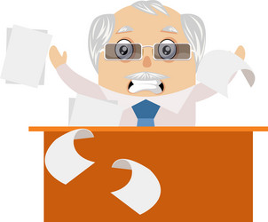 Old man is angry on white background vector