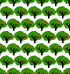 seamless pattern made of trees flat style vector image