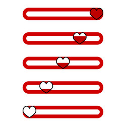set of indicator for valentine day mobile app vector image
