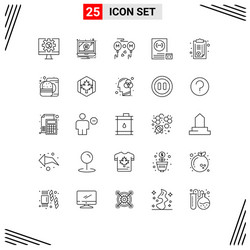 user interface pack 25 basic lines document vector image