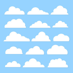 Variety white clouds set vector