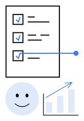 checklist with completed tasks happy face vector image