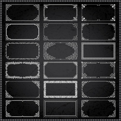 Decorative rectangle frames and borders set gold Vector Image