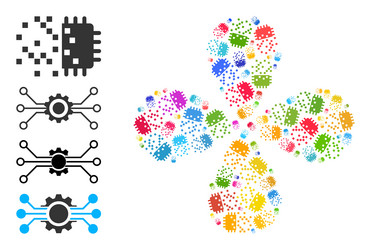 digital chip generation icon multicolored swirl vector image