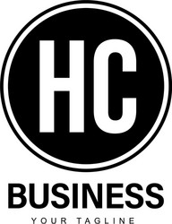 hc initial a logo design with abstract style vector image