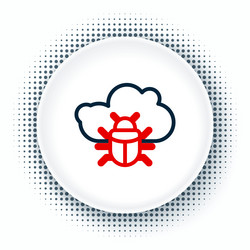 line system bug on a cloud icon isolated white vector image