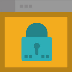 login secure web layout password lock flat color vector image