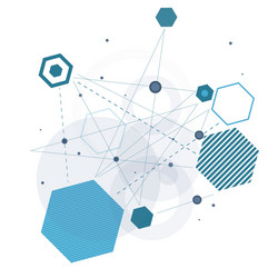 Modern Geometric Particle Structure vector image