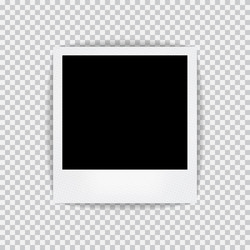old empty realistic photo frame with transparent vector image