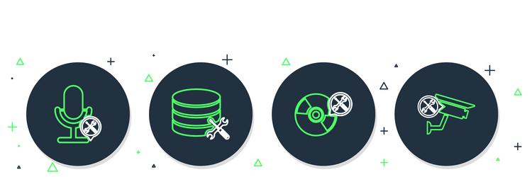 set line database server service cd or dvd disk vector image
