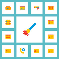set of wd icons flat style symbols with products vector image