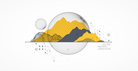 sphere theme with connected lines in technology vector image