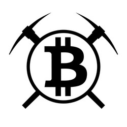 symbol of cryptocurrency bitcoin mining vector image