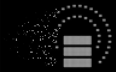 bright moving pixelated halftone database sphere vector image