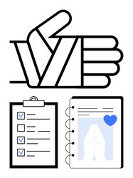 hand with bandage checklist and notebook vector image