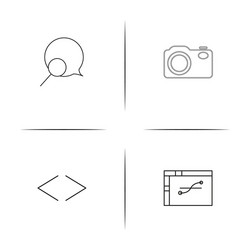 interface simple linear icons set outlined vector image