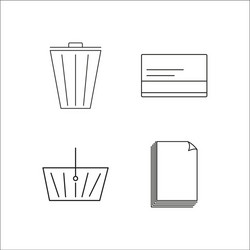 office simple linear icon setsimple outline icons vector image