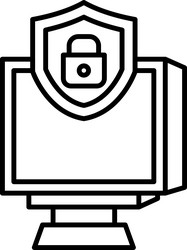 secure computer icon vector image