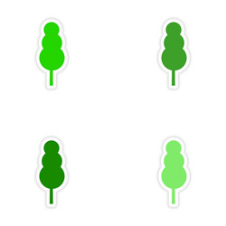assembly realistic sticker design on paper tree vector image