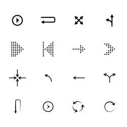 black arrows icon set pointers for navigation vector image