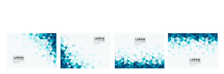 Blue Gradient Triangle Set vector image