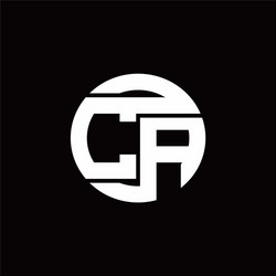 ca logo monogram with rounded line swipe design vector image