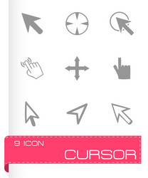 Computer mouse click cursor black arrow icons set Vector Image