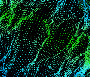 dynamic particles wave from nodes 3d sea flow vector image