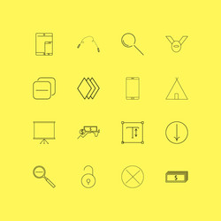 essential linear icon set simple outline icons vector image