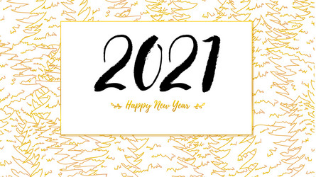 New 2021 greeting card outline pattern from vector