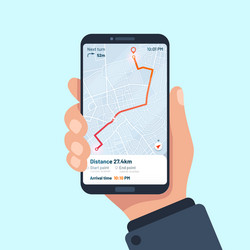 Smartphone Navigation App - GPS Route vector image