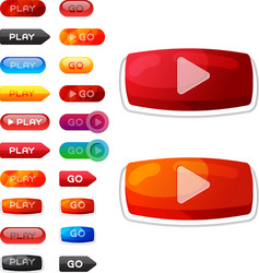 ui interface button play media internet website vector image