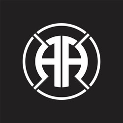 aa logo monogram with four part circle slash vector image