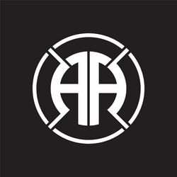 Aa logo monogram with four part circle slash vector