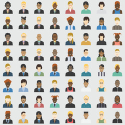 Diverse Character Set - 64 Icons vector image
