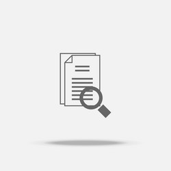 identify searching flat design icon with shadow vector image