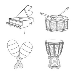 isolated object of music and tune icon set vector image