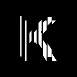 K abstract logo with slice effect design vector