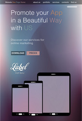 one page clear modern website template for an app vector image
