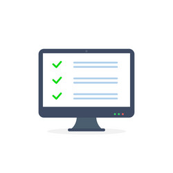 online exam or test in computer monitor form vector image