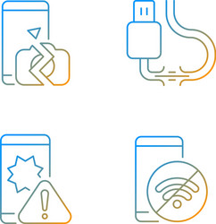 Repair related gradient linear icons set vector