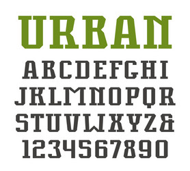 slab serif font in urban style vector