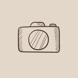 Camera sketch icon vector