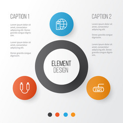 computer icons set collection of portable memory vector image